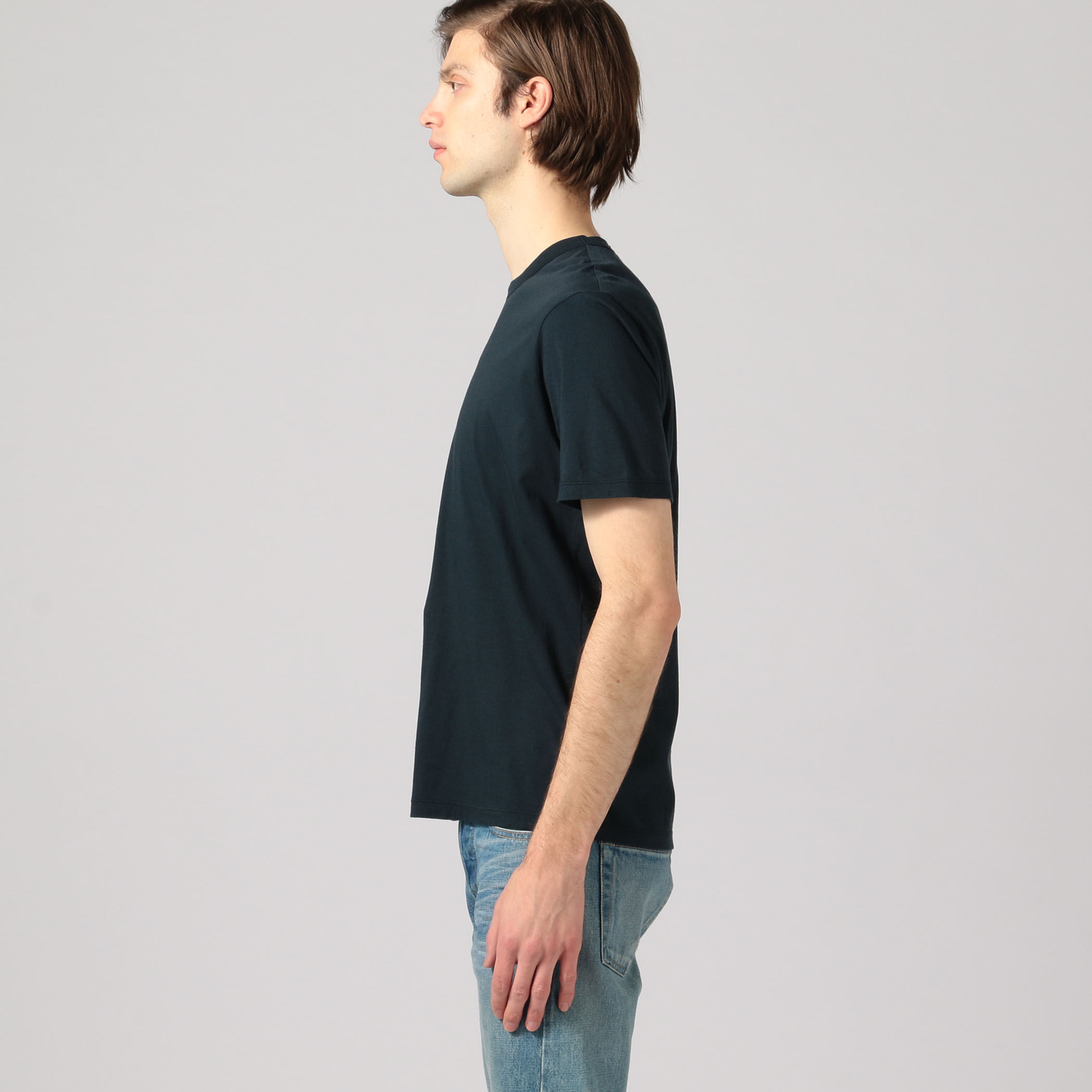 Tシャツ・カットソー JAMES PERSE Men T Shirts MELJ3199 BLK Black Clear Jersey Crew - Black | James Perse Los Angeles