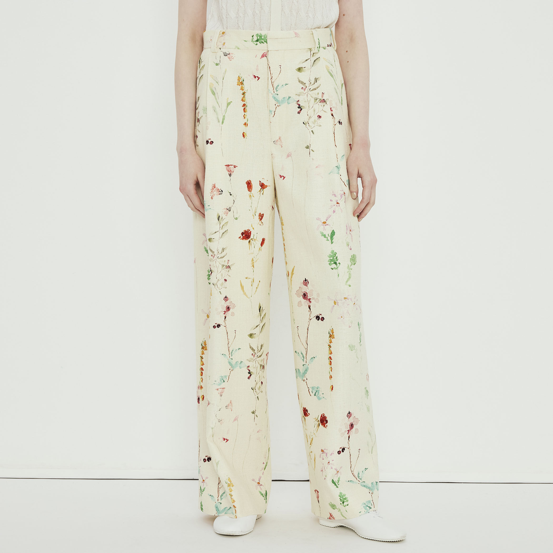 ダ*ド様 Supreme シルク　フラワープリントパンツ シルクツイル フラワーペイズリープリントパンツ | TOMORROWLAND .B