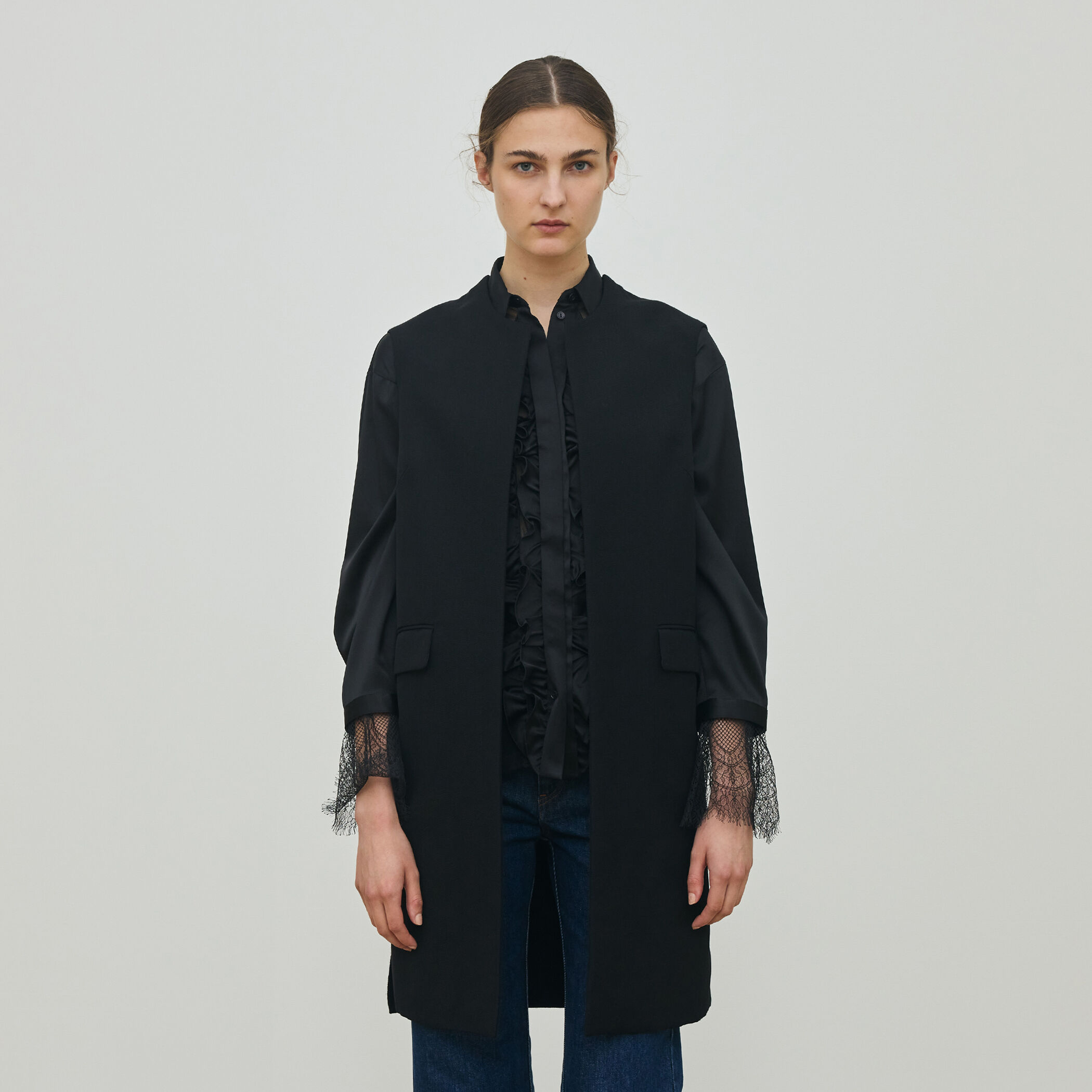 ウールファブリックコンビ ロングジレ｜トゥモローランド 公式通販