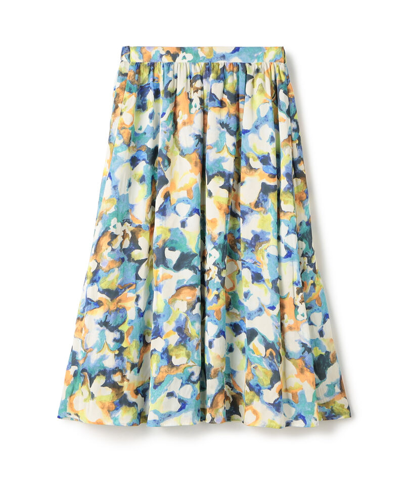 ミスティーフラワープリント ボリュームギャザースカート
