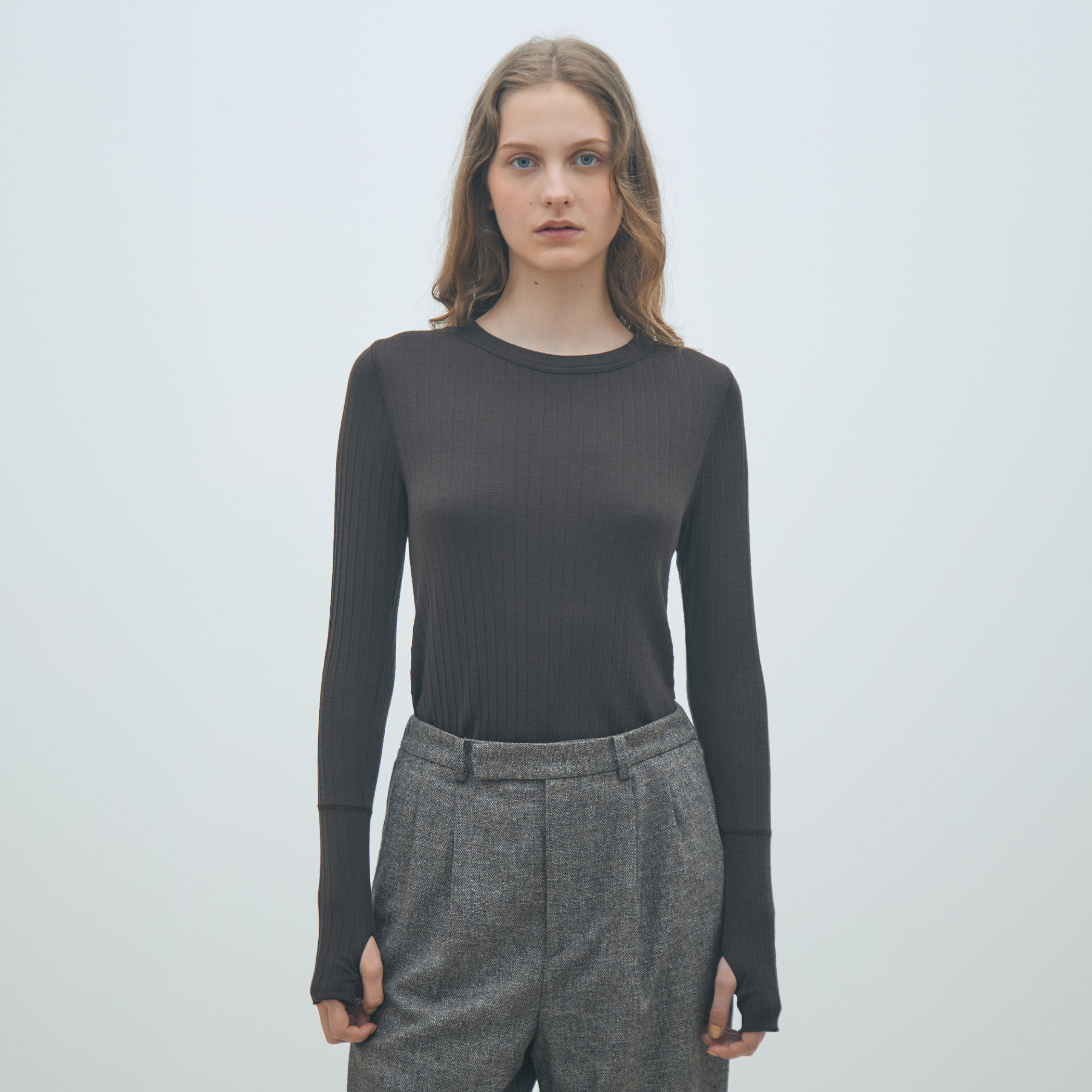 AURALEE クルーネックリブウールプルオーバー AURALEE（オーラリー）の「AURALEE / ビッグクルーネックリブニット