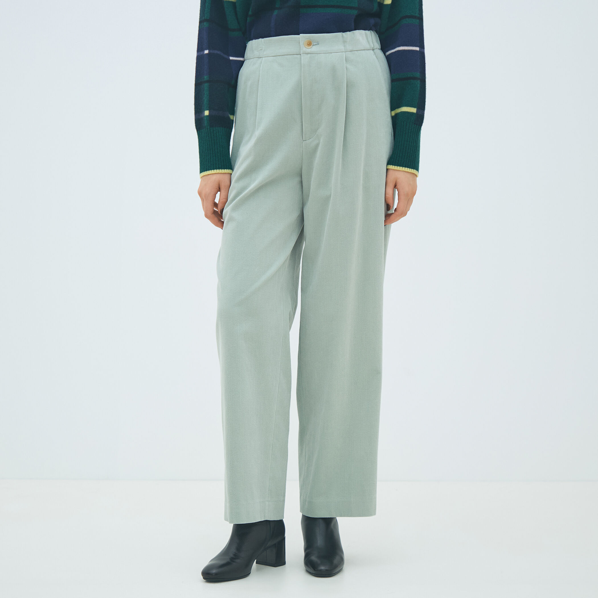 ＊marcieさま専用＊コットンコーデュロイ ストレートパンツ コットンコーデュロイ タックストレートパンツ