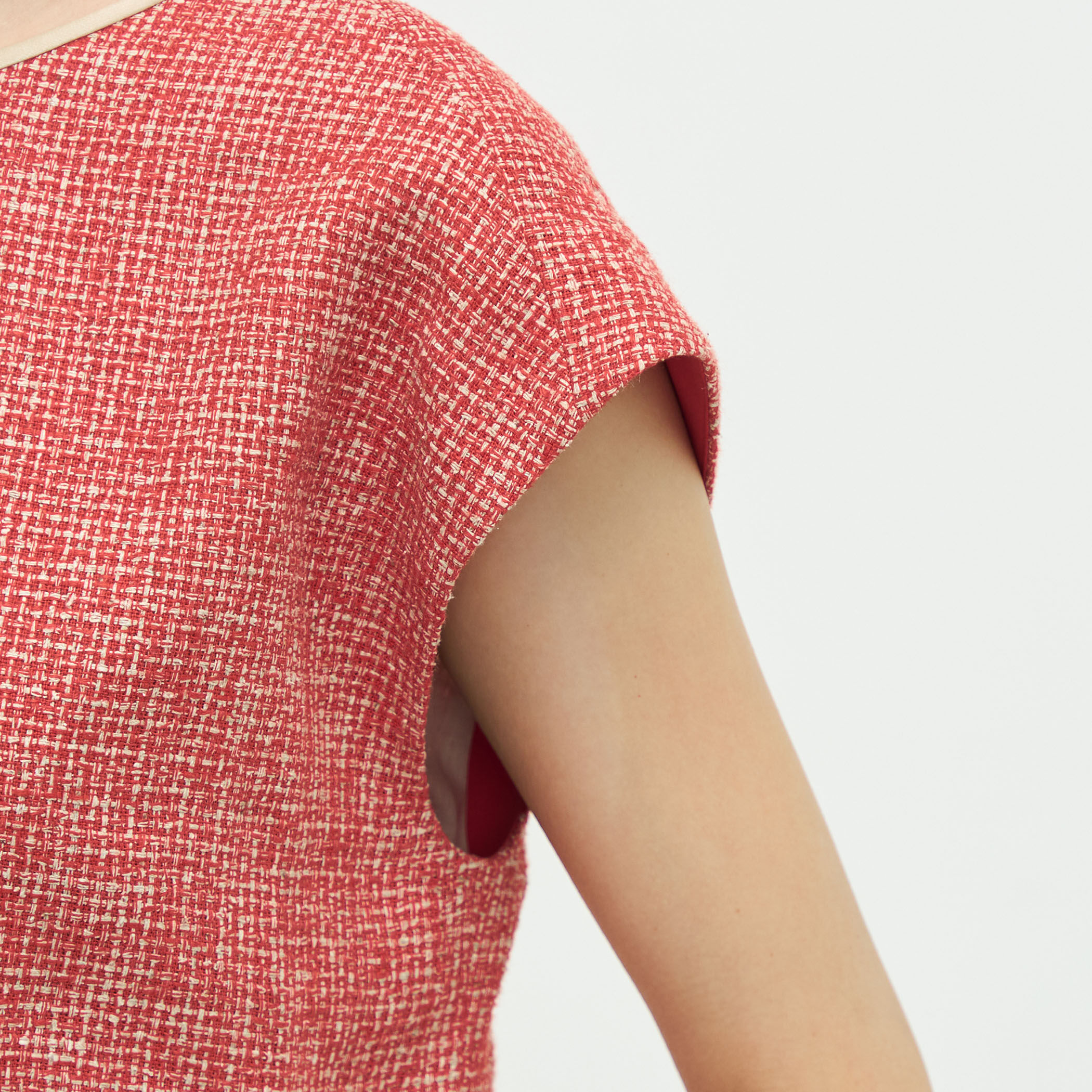 TOMORROWLAND .B リネンシルクツイード キャップスリーブトップ リネンシルクツイード キャップスリーブトップ | TOMORROWLAND