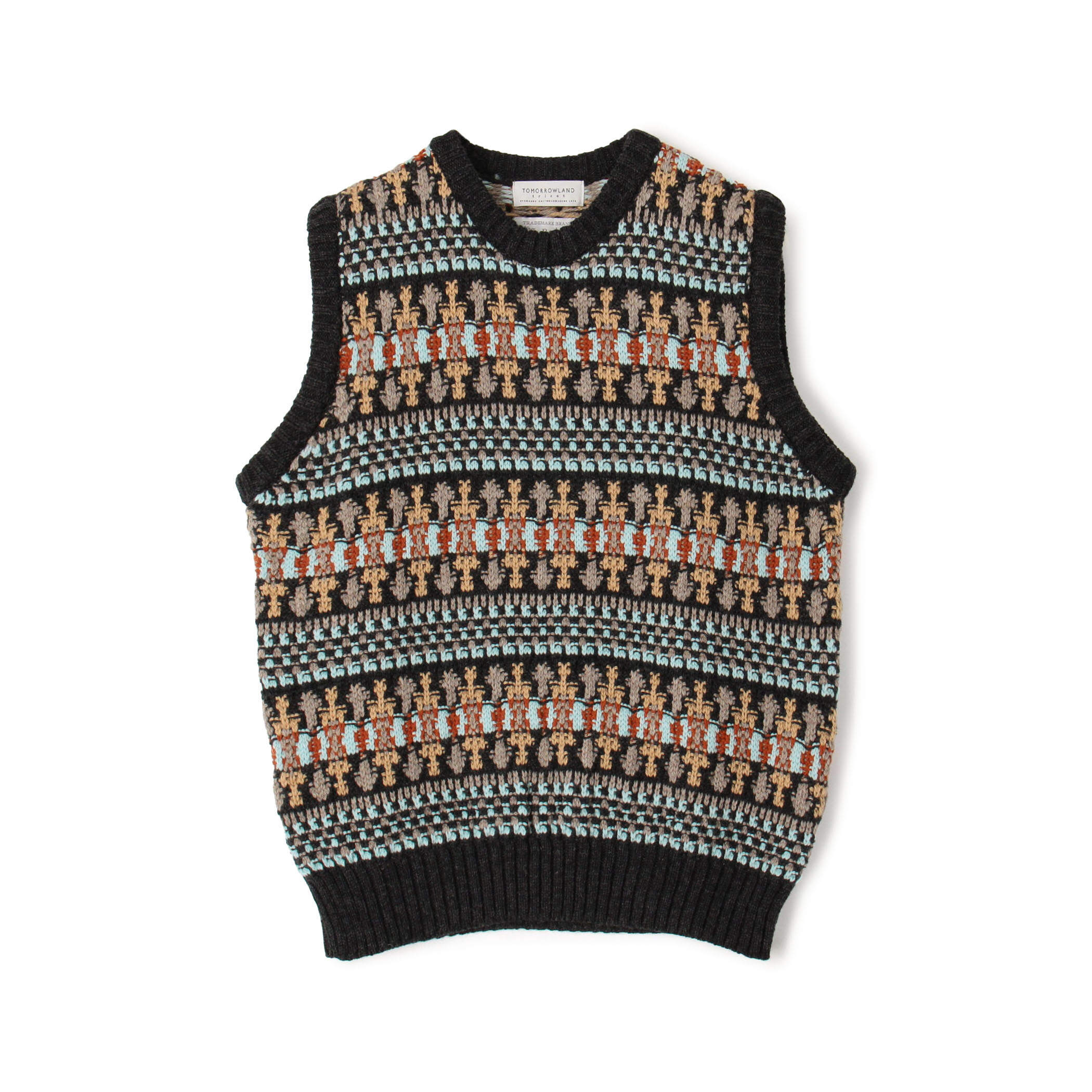 別注】Redeux メリノウールフェアアイル柄 クルーネックニットベスト