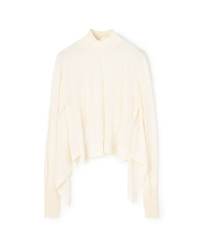 カシミヤ バックフリルプルオーバー