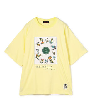 CABaN スビンコットン フラワーサークルプリントＴシャツ