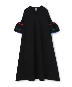 CFCL POTTERY SHORT BELL SLEEVE FLARE DRESS