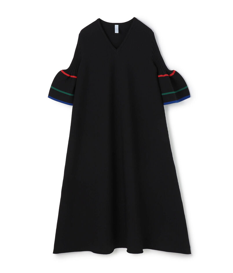 CFCL POTTERY SHORT BELL SLEEVE FLARE DRESS