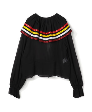 BODE シルク ラッフルカラーブラウス