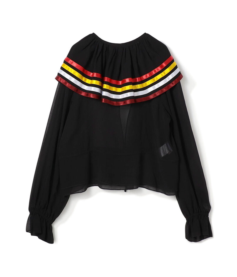 BODE シルク ラッフルカラーブラウス