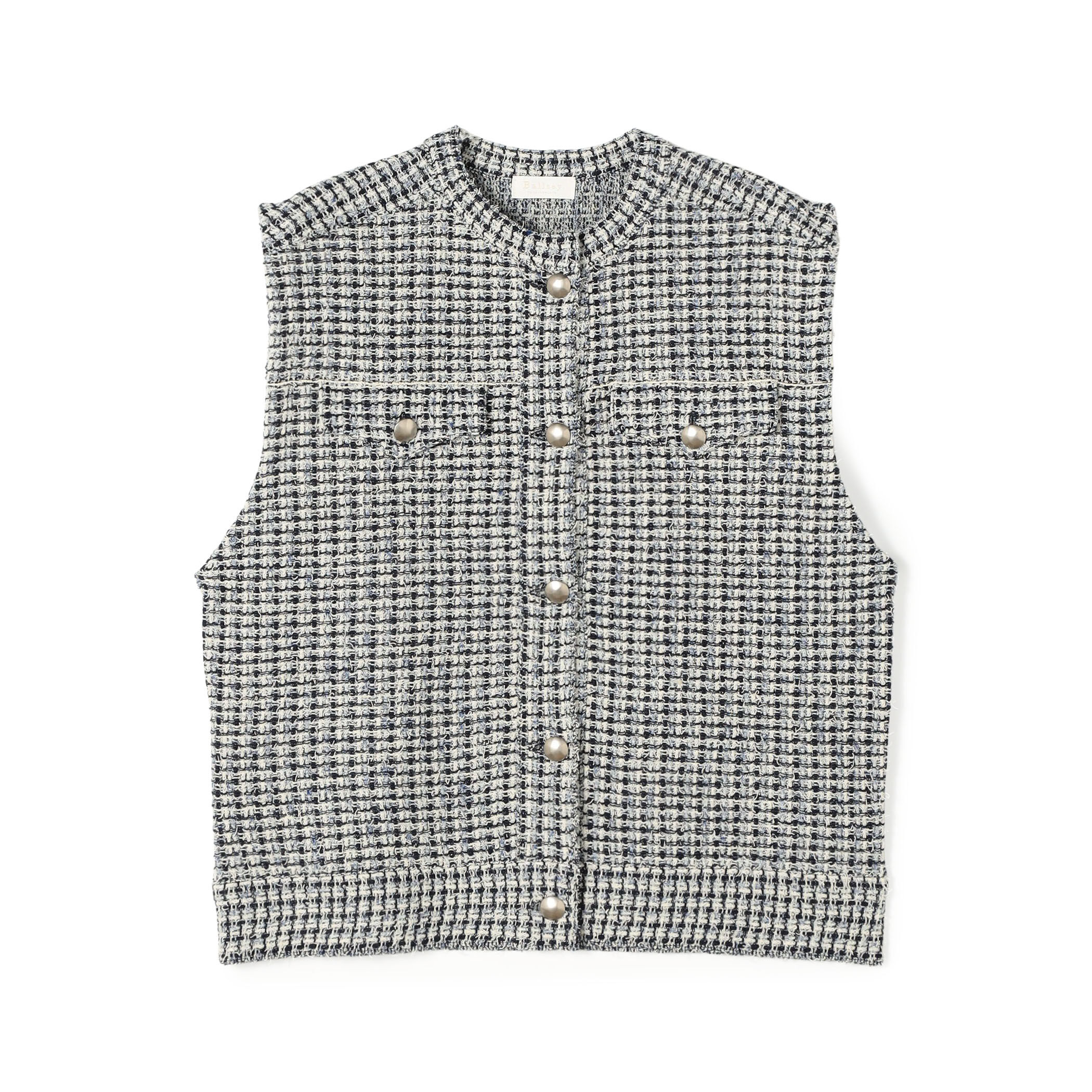 ツイード ノースリーブ ベスト トゥモローランド ツイードニット