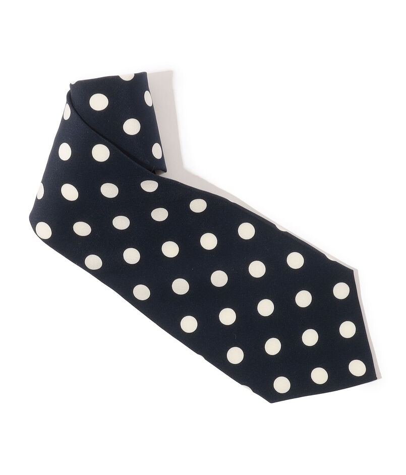 MAISON et VOYAGE シルクプリント 12mmドット ワイドタイ