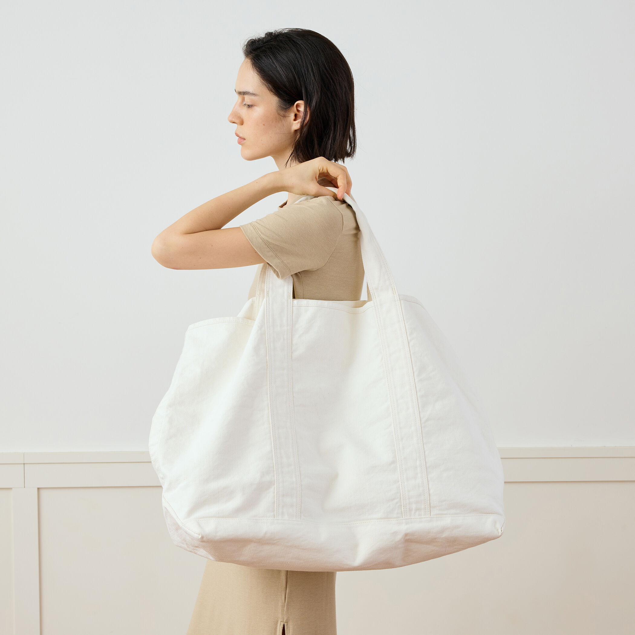 コットンリネンキャンバストートバッグ LARGE AMF0016