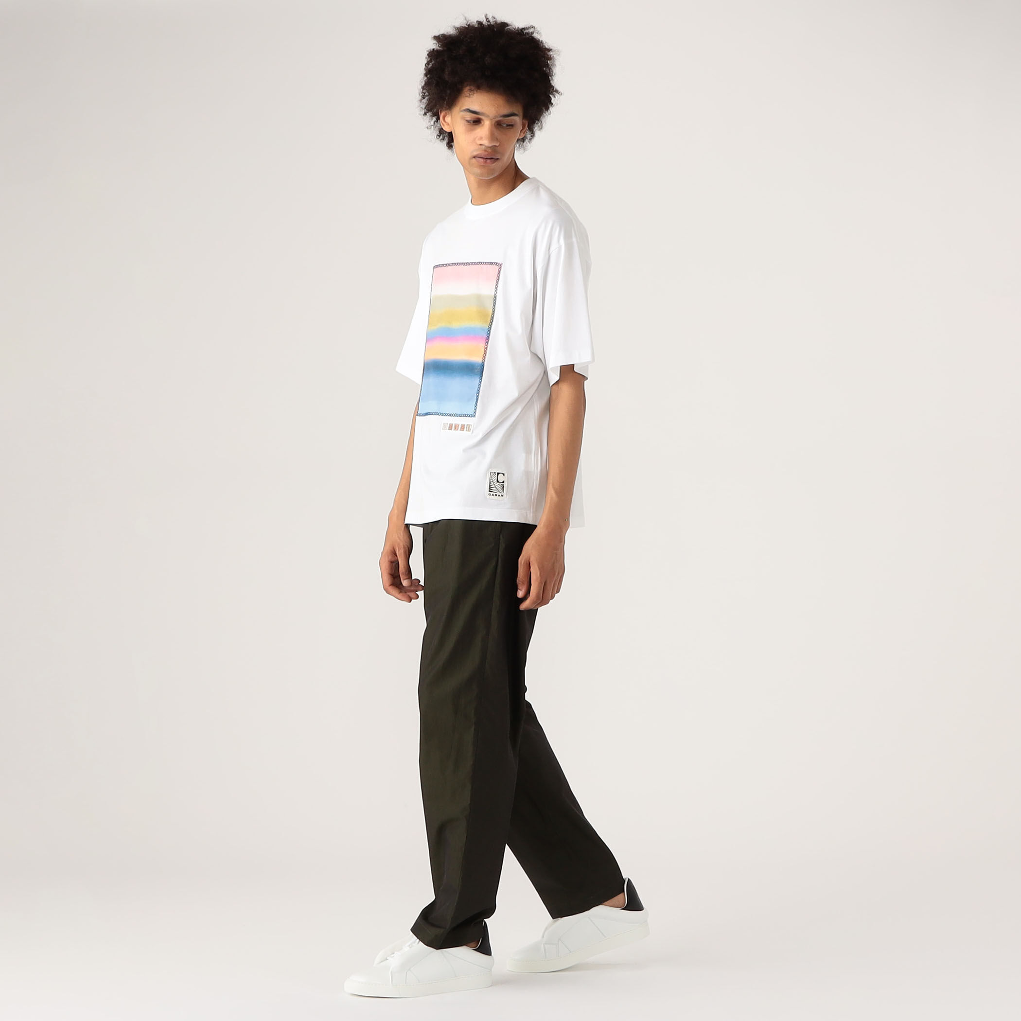 CABaN スビンコットン グラデーションプリントTシャツ