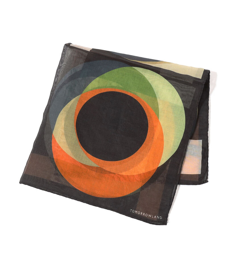 TOMORROWLAND コットンシルク プリントポケットチーフ