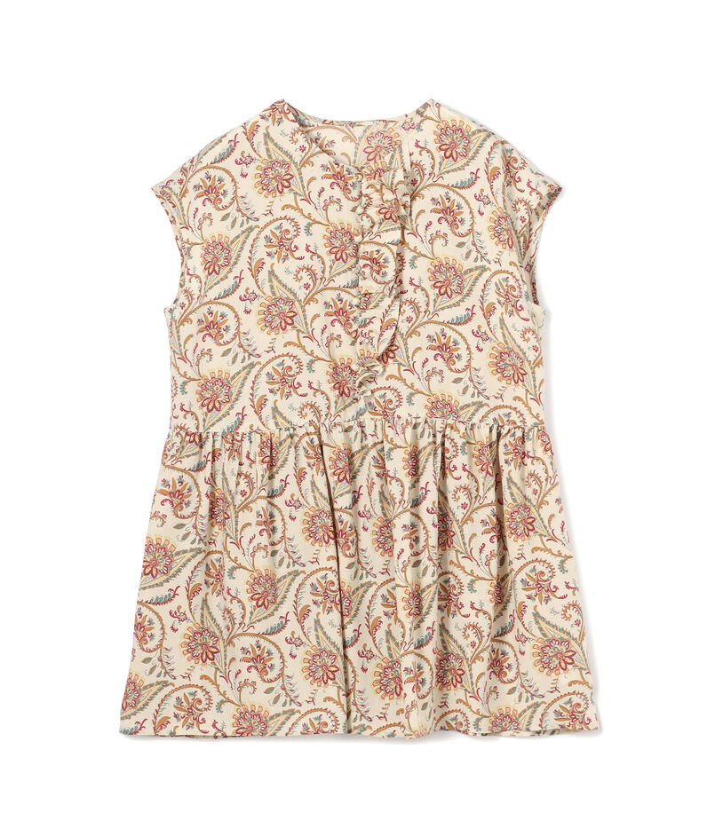 レーヨンプリント アシンメトリーフリルブラウス