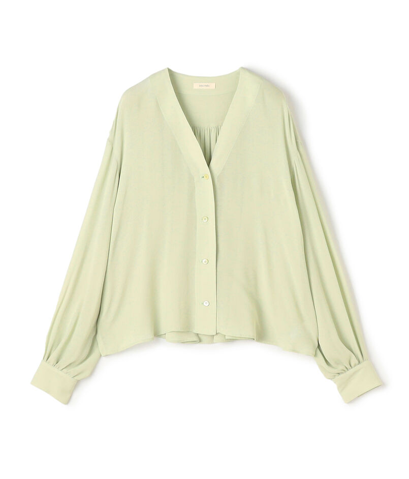 ダブルクレープ Vショートブラウス