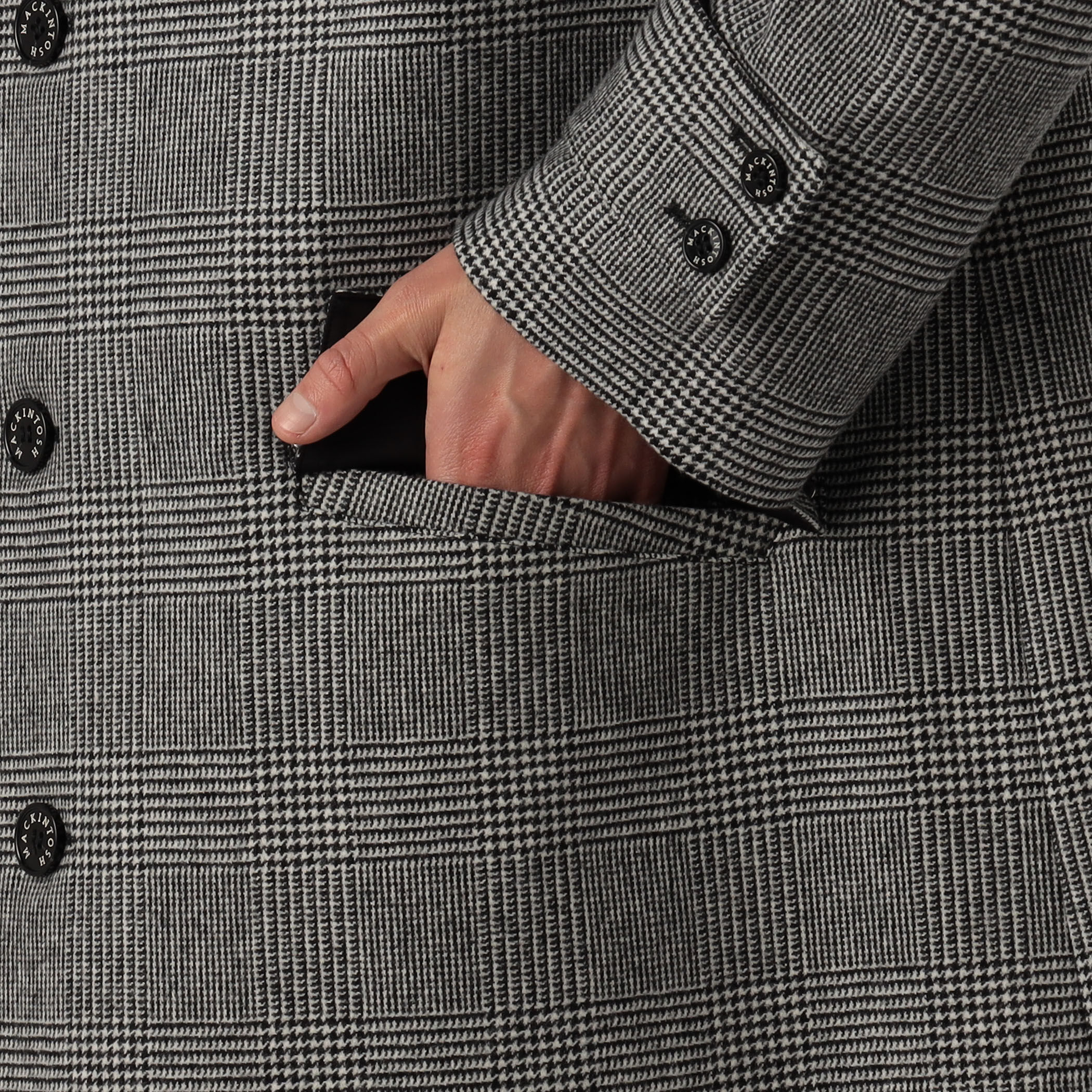 MACKINTOSH HUMBIE ウールグレンチェック ステンカラーコート