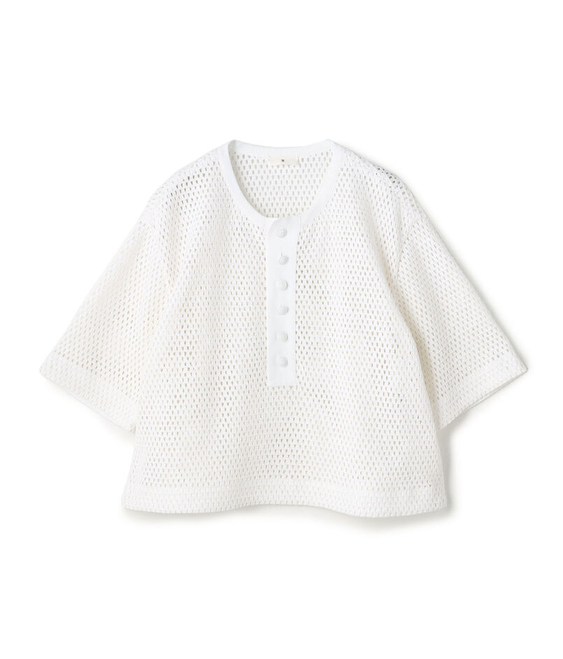 コットンクロシェツイード ハーフスリーブプルオーバー