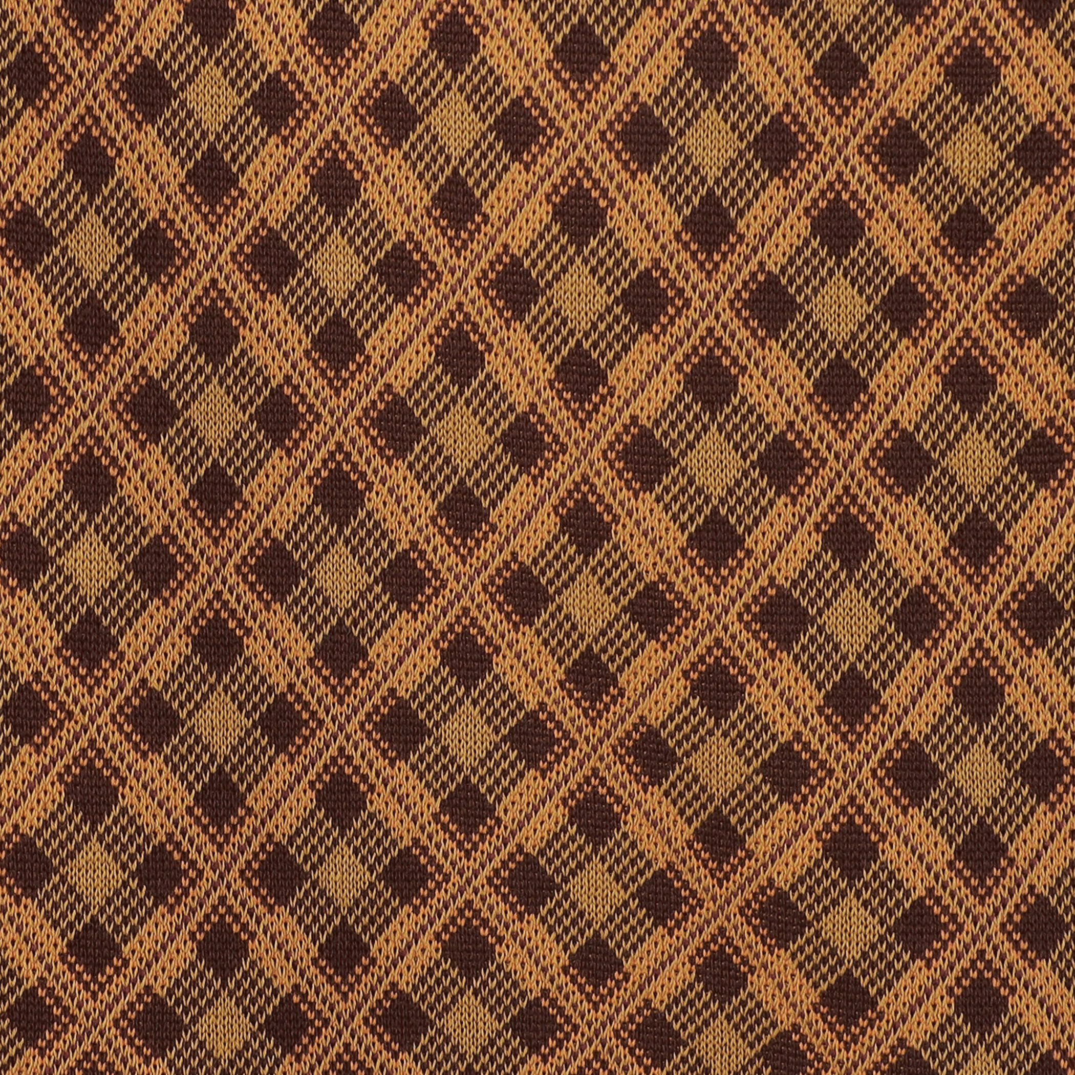 コットンポリエステル チェックジャカード Vネックカーディガン