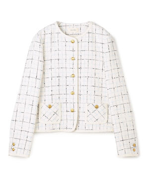 ループチェック クルーネックジャケット