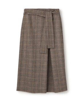 シックバーガンディー アシンメトリータックスカート