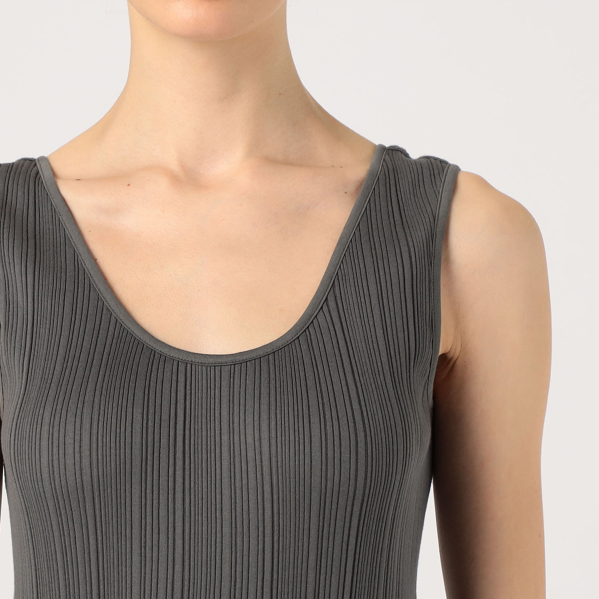 Mame Kurogouchi Random Ribbed Organic Cotton 2way Dress