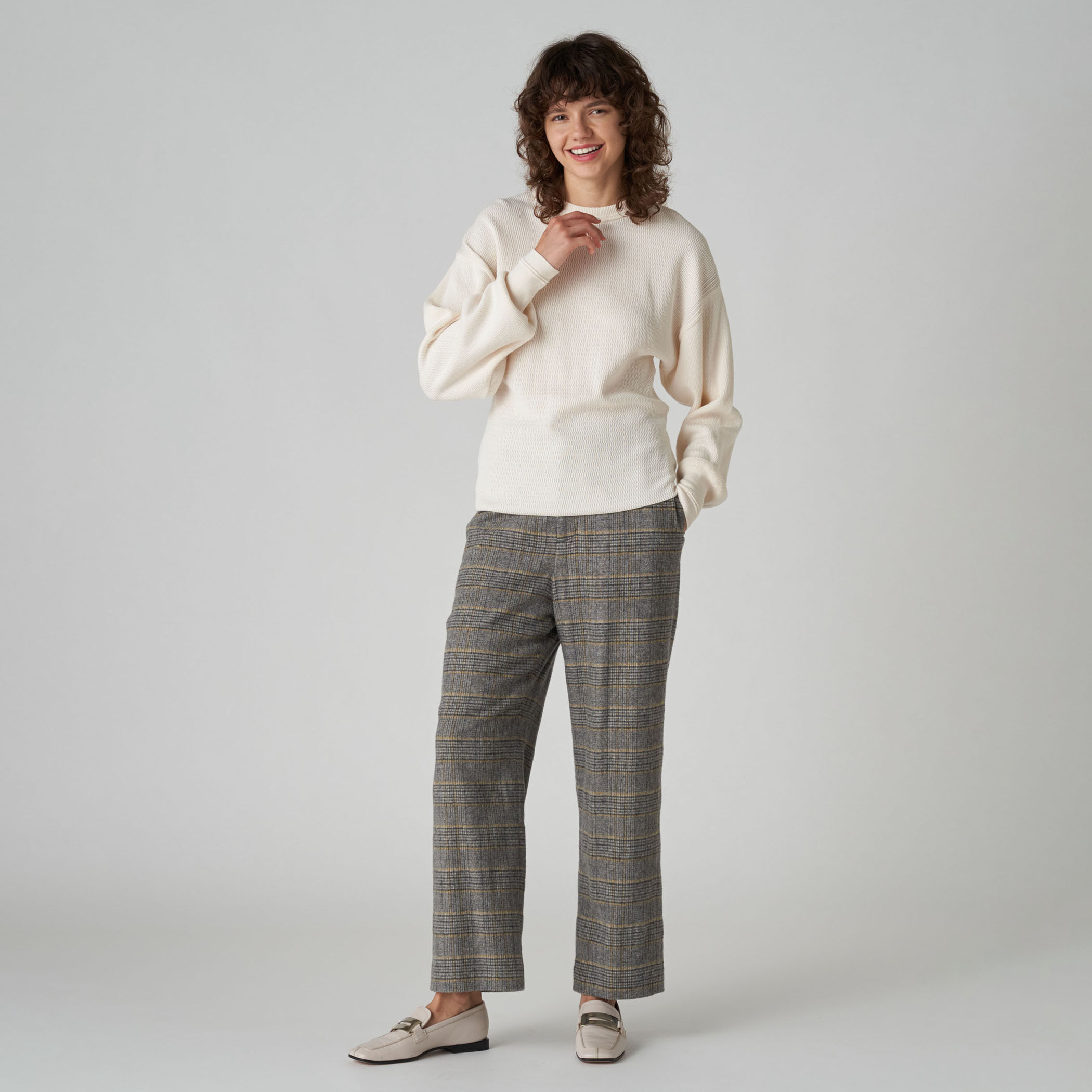 エコテックウールストレッチ イージーストレートパンツ