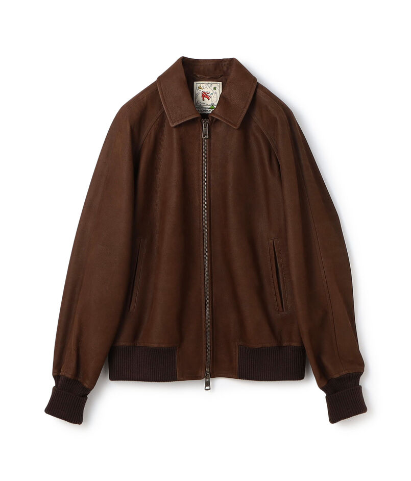 ヌバックレザー ショートブルゾン