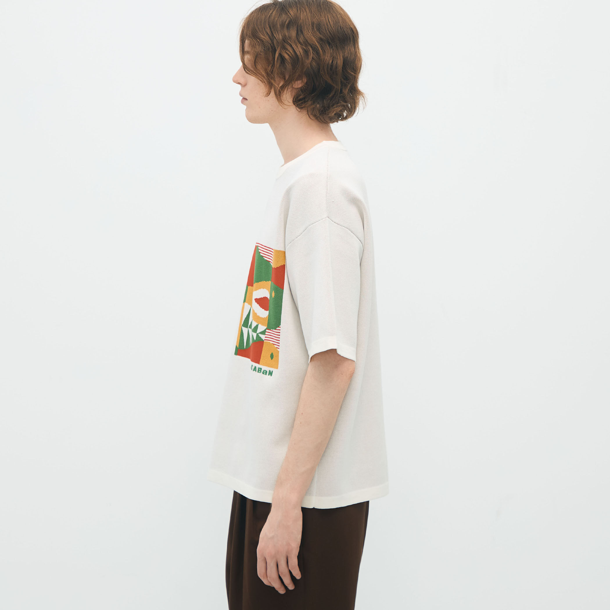 CABaN フィッシュジャカード ハーフスリーブプルオーバー