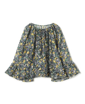 ラメカットジャカード フリルブラウス