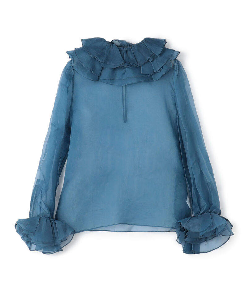 BODE BOO RUFFLE TOP シルクシアー ラッフルフリルトップ