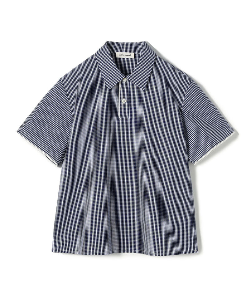 edition pourell コットン ギンガムチェックシャツ
