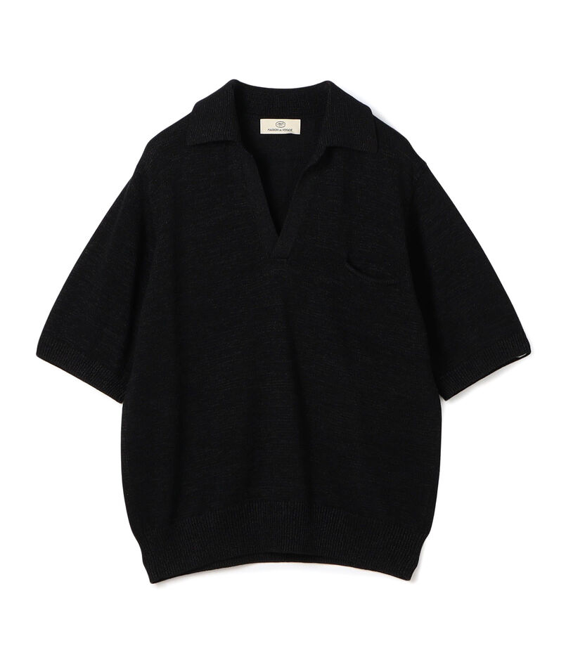 レーヨンコットンペーパー スキッパープルオーバーニット