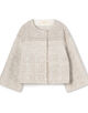 インレイパターン クロップドニットジャケット