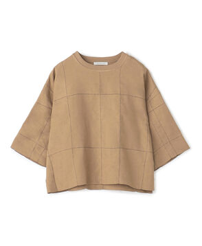 ■リブコンビフレンチリネン ワイドシャツ