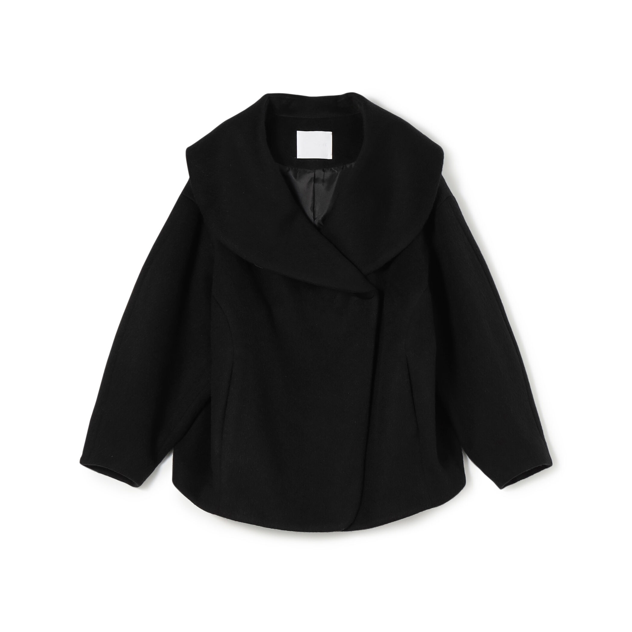 Mame Kurogouchi Wool Arupaka Shawl Collar Short Cort