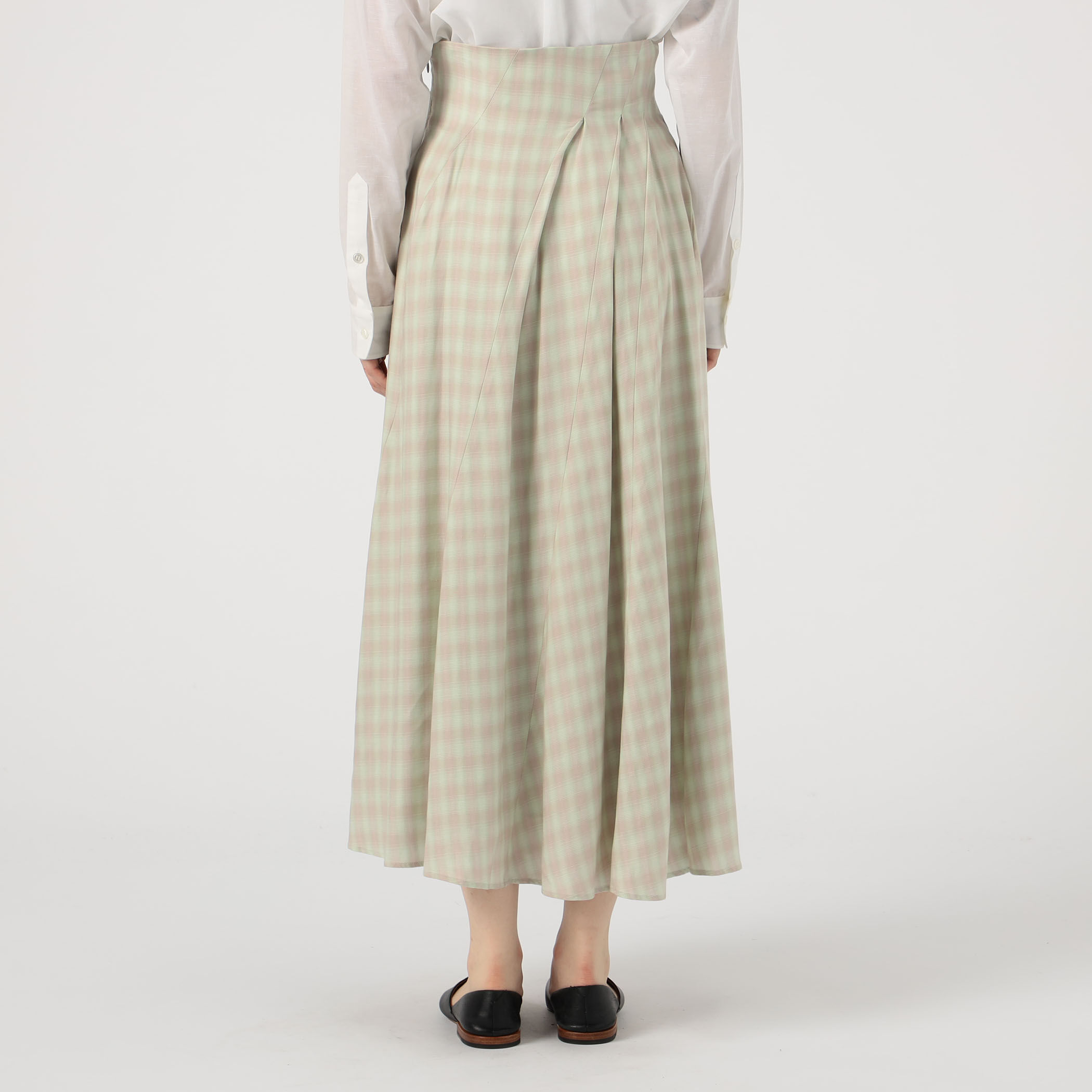 Mame Kurogouchi Linen Mix Ombre Checkskirt｜トゥモローランド