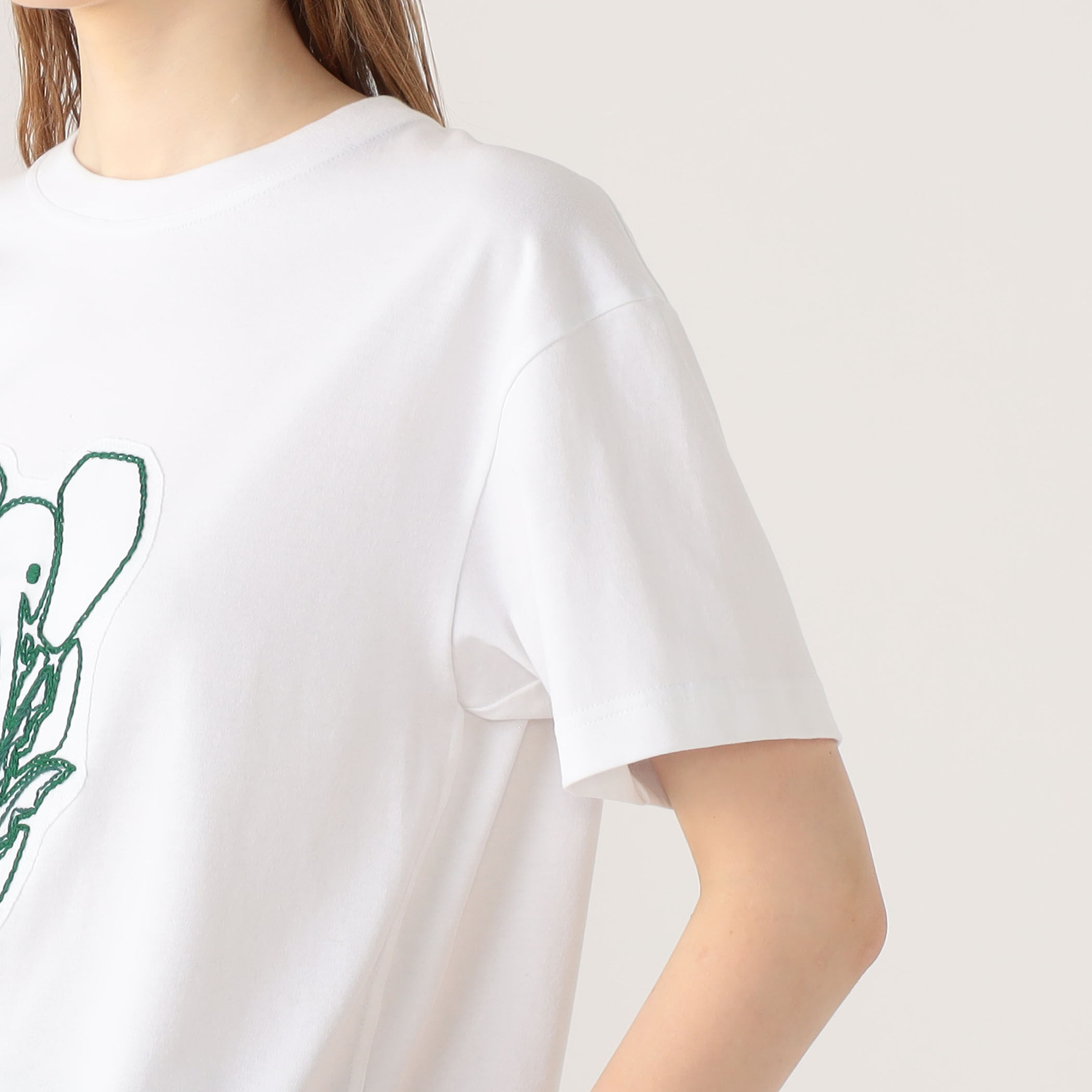 ドライスビンコットン ELEPHANTエンブロイダリー Tシャツ
