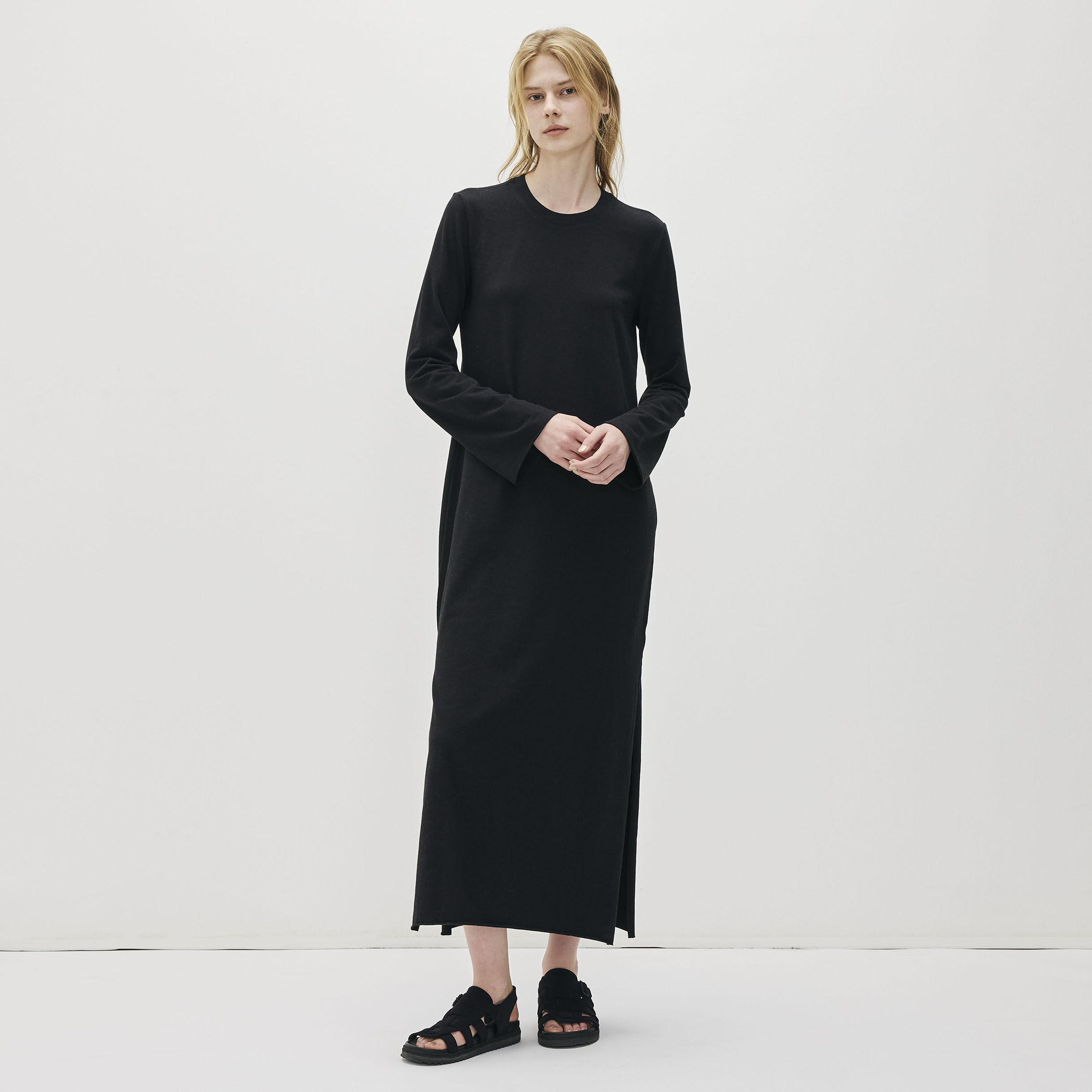 メランジジャージーロングスリーブドレス WMTP6986｜トゥモローランド