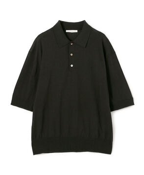 クレープコットン ポロカラープルオーバー