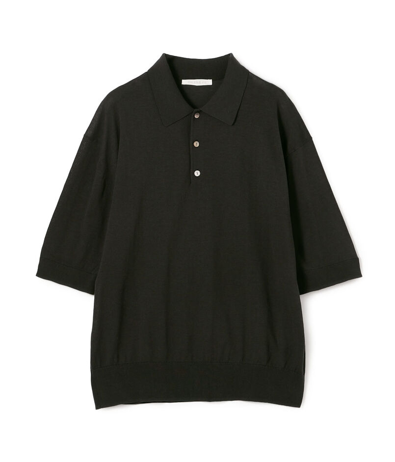 クレープコットン ポロカラープルオーバー
