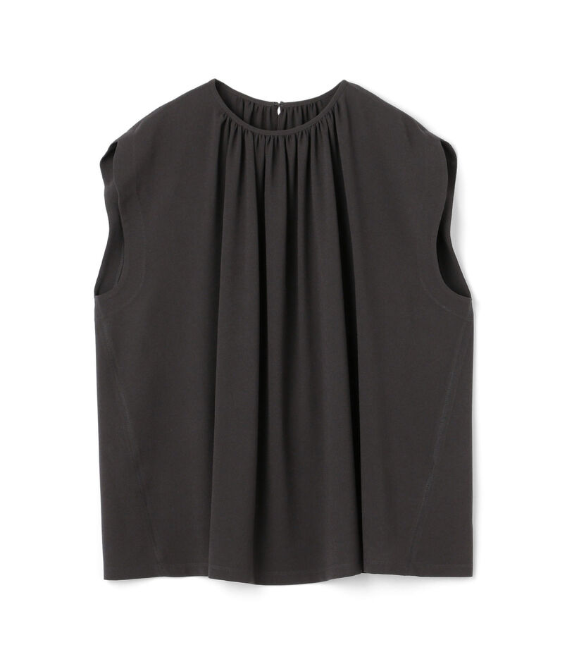 ジャージーライクジョーゼット ギャザーネックブラウス