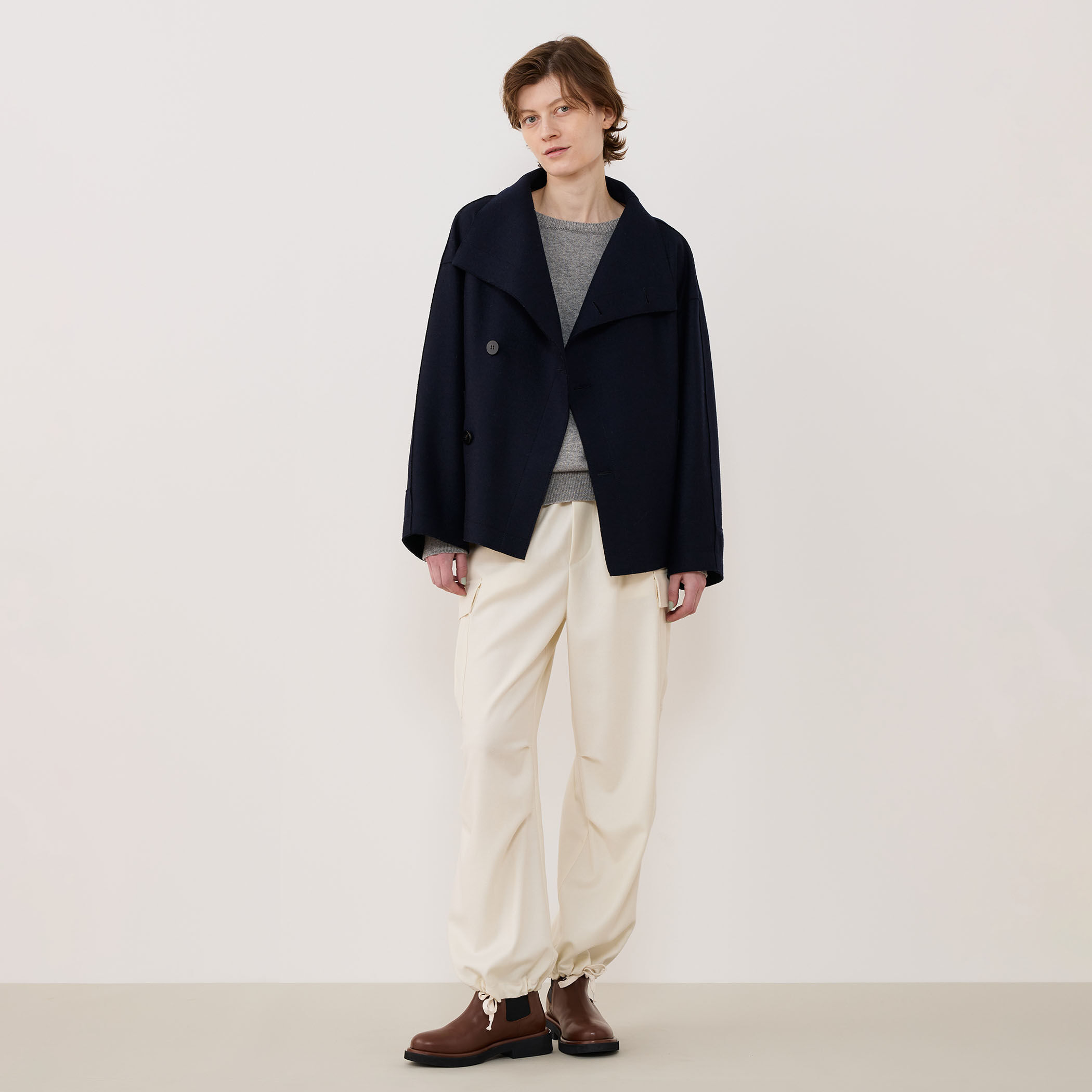 スムースプレスドウール スタンドカラーコート｜トゥモローランド 公式通販