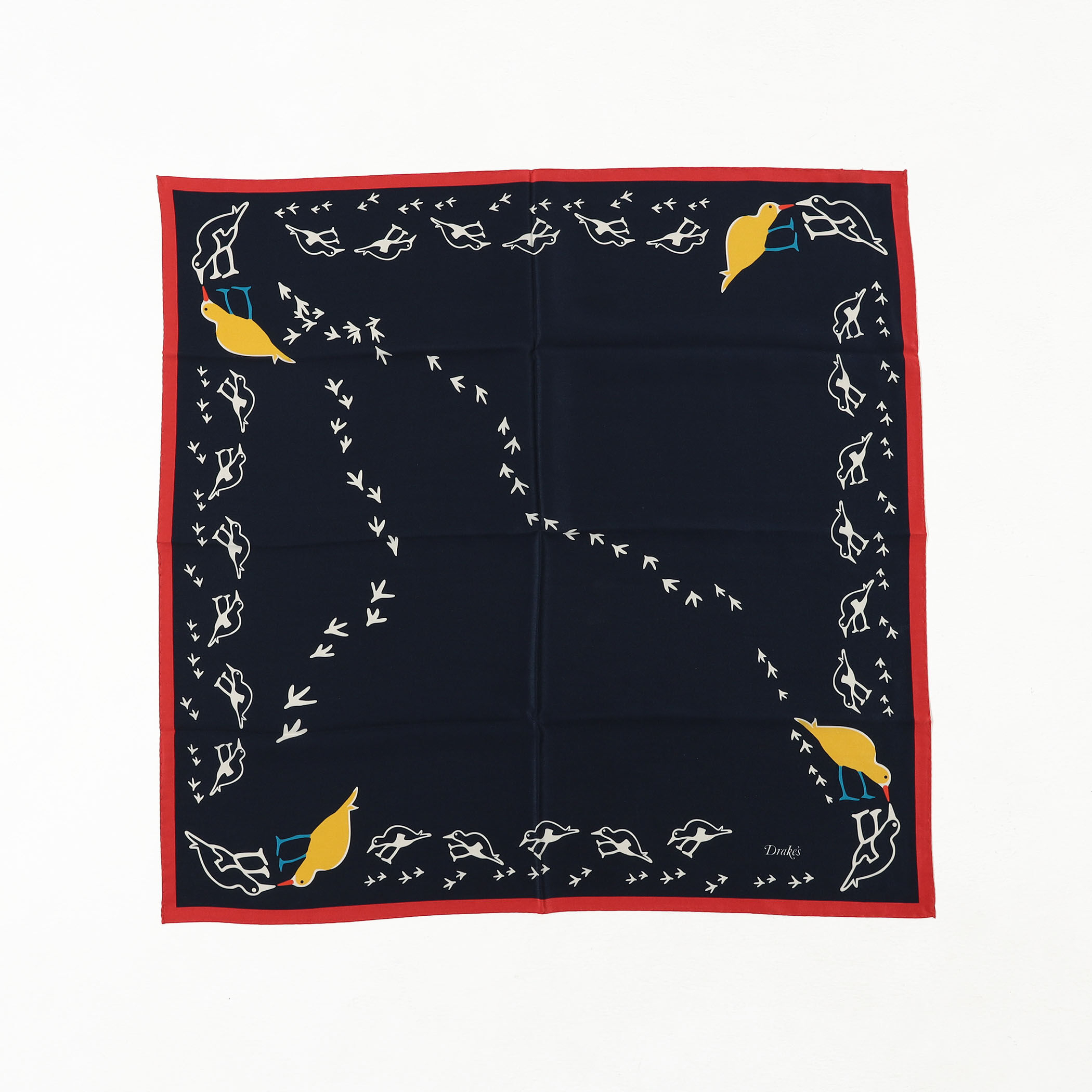 Drake's OYSTER CATCHER PRINT BANDANA シルクプリントスカーフ