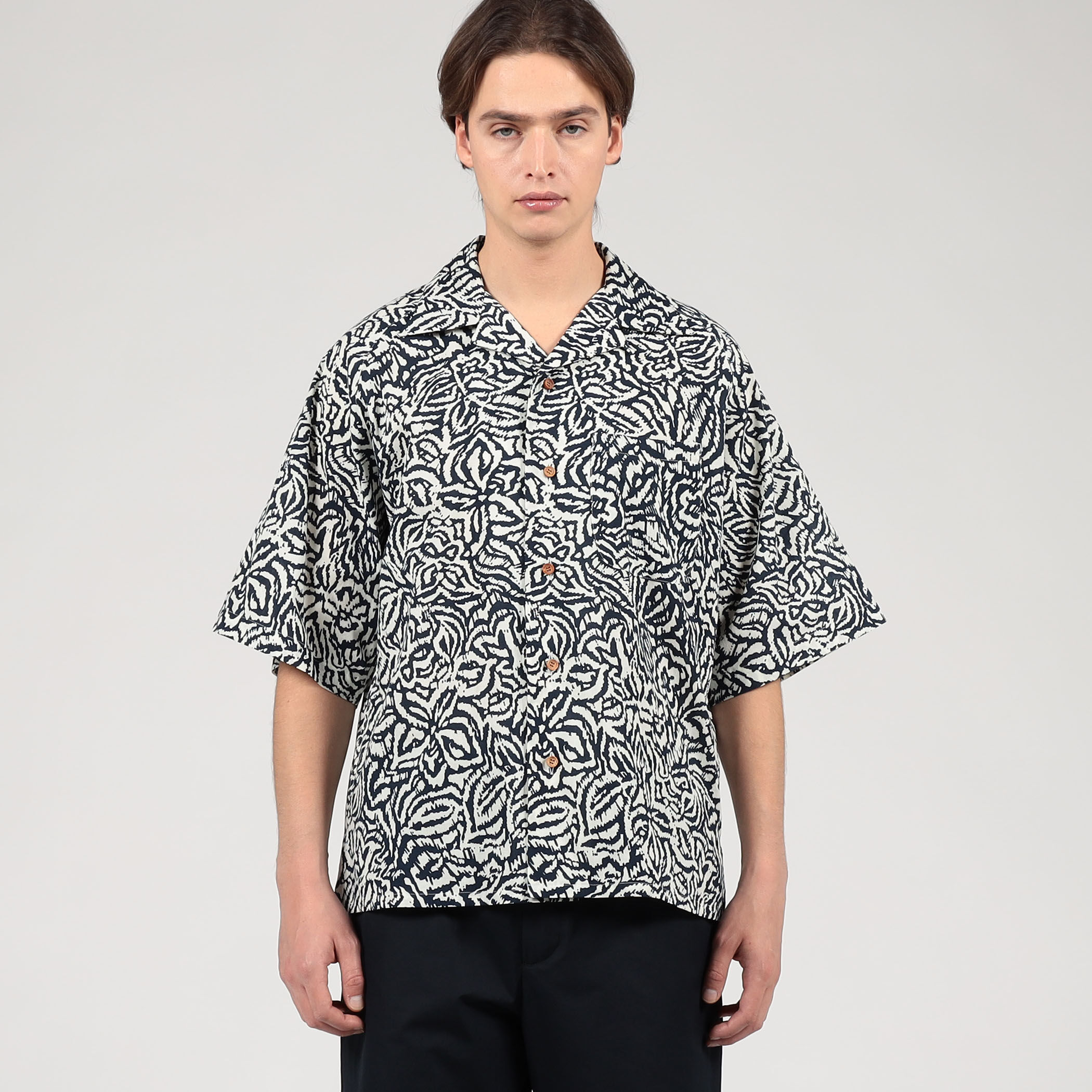 別注】m's braque コットン オープンカラー ハーフスリーブシャツ