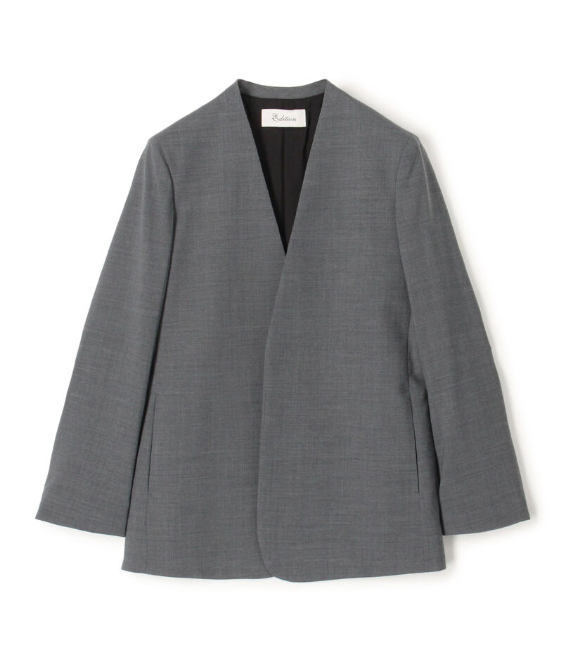 【WEB先行予約】Super140&rsquo;sトロピカルウール ノーカラージャケット