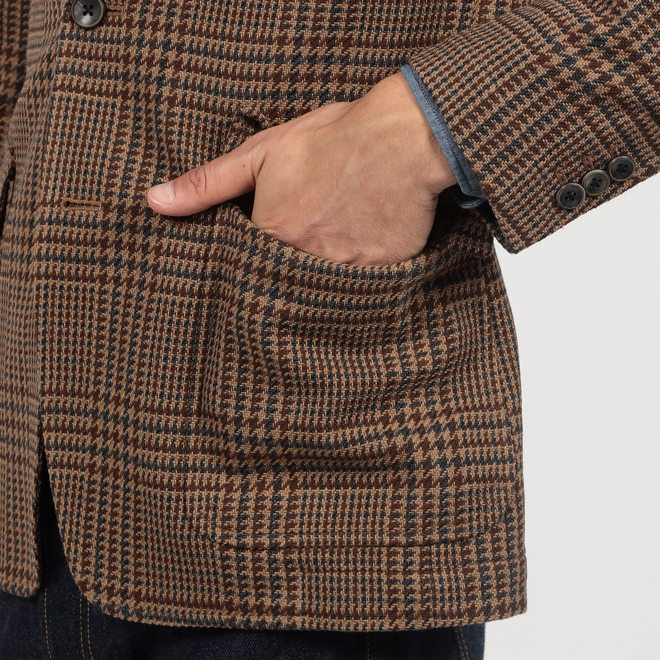 □ウールコットン シングルブレステッド3Bジャケット SONDRIO