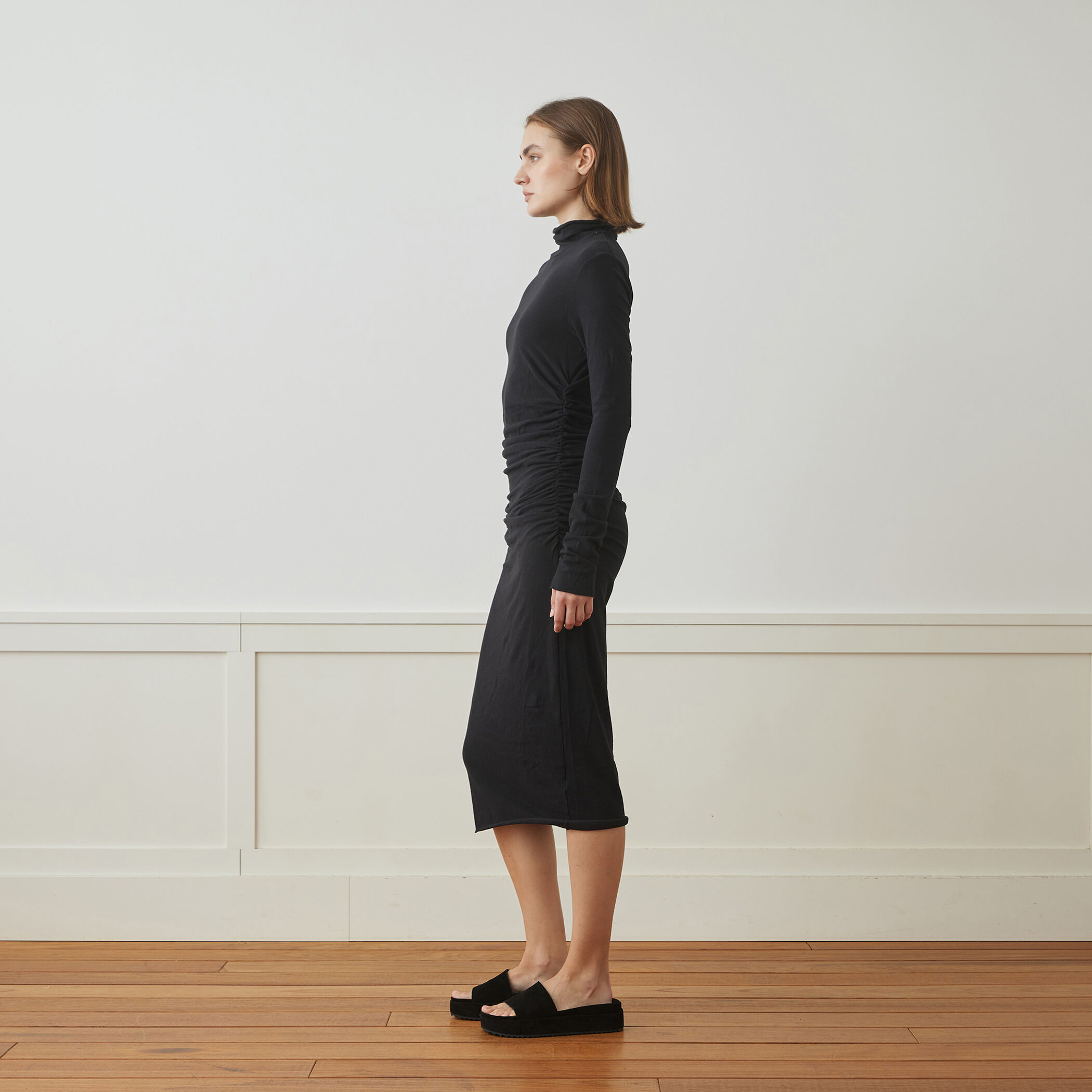 リサイクルコットンジャージー タートルネックワンピース WRBJ6721