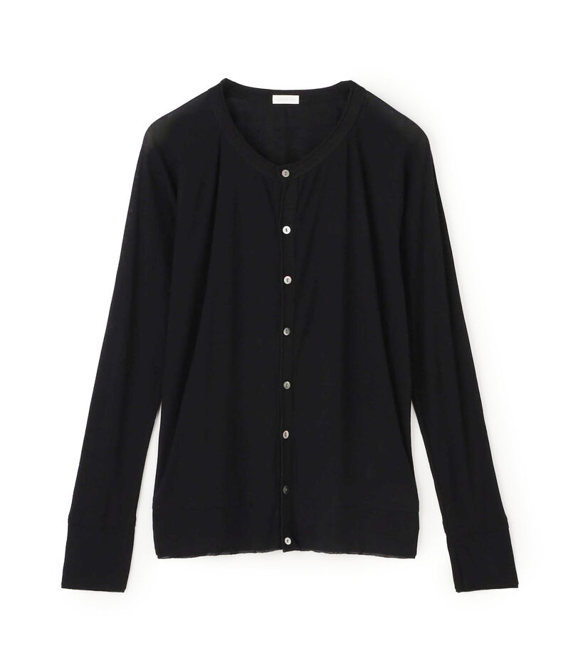 ガーゼフライスジャージー クルーネックカーディガン